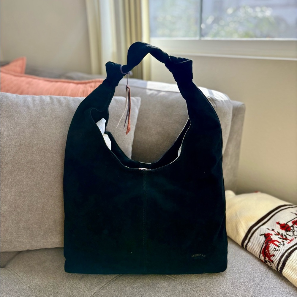 100% Leather Black American Leather Co. Suede Bag